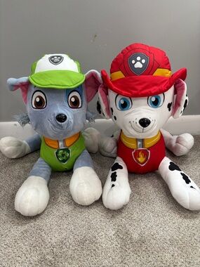 Paw Patrol Jumbo Marshall and Rocky Plush Stuffed Animals 16 inches